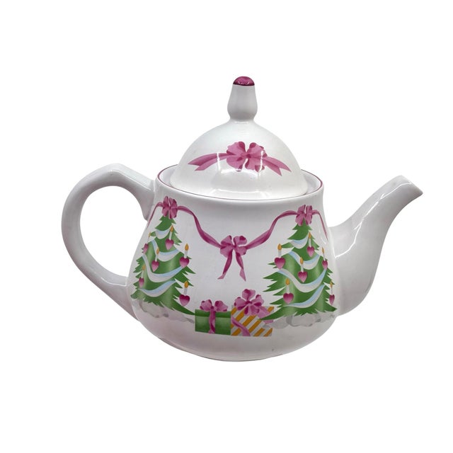 Vintage "Home for Christmas" Pink Holiday Dish Set - A Set of 25 For Sale - Image 4 of 12