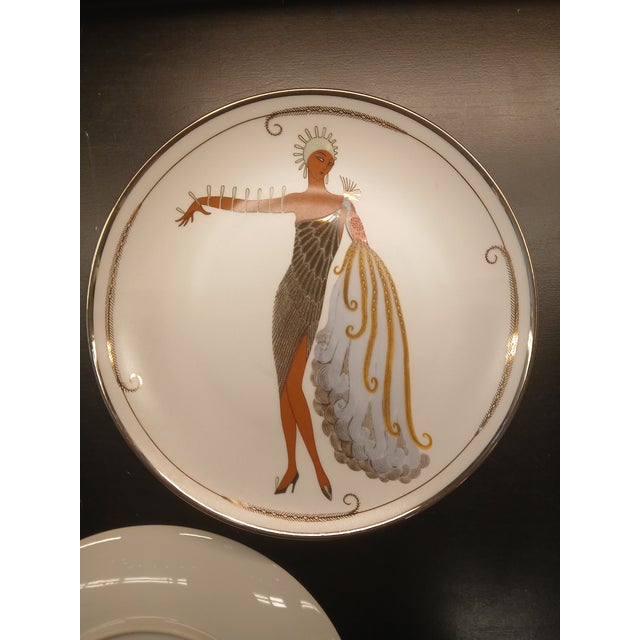 Late 20th Century House of Erté Limited Edition Art Deco Porcelain Plates - Set of Five For Sale - Image 10 of 11