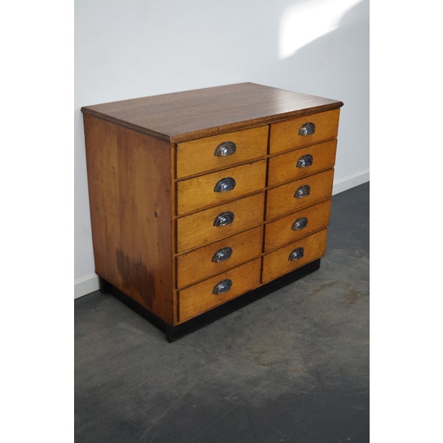 Mid-20th Century German Oak / Pine Apothecary Cabinet or Bank of Drawers For Sale - Image 5 of 12