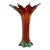 Mid-Century Italian Pulled Feathered Two-Tone Red and Clear Glass Vase For Sale