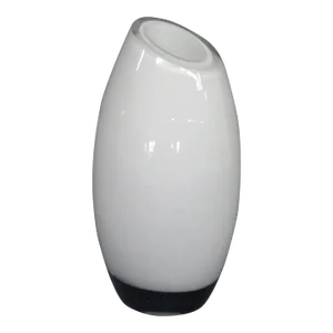 Cased Glass White Tapered Small Vase