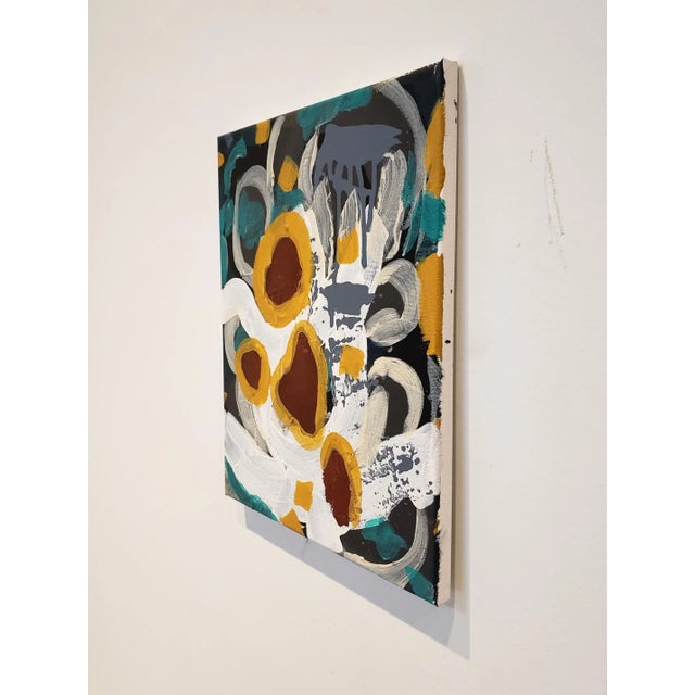 Vibrant, original abstract painting by contemporary Texas artist Lionel Lamy. Acrylic and spray paint on canvas. Titled...