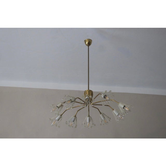 Elliptical Brass and Glass Chandelier by Emil Stejnar for Rupert Nikoll, 1950s For Sale - Image 15 of 15