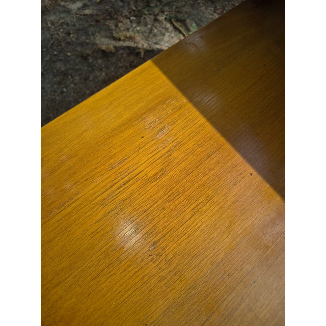 Mid 20th Century Vintage Stickley Mid-Century Two-Tier Leather Top Step End Tables - A Pair For Sale - Image 5 of 17