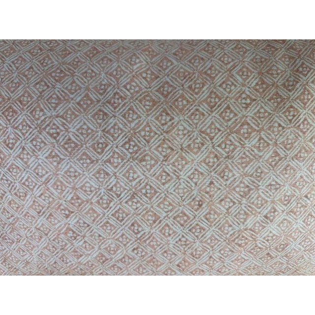 2020s Pair of Custom Printed Linen Pillows in Terracotta and Ivory For Sale - Image 5 of 5
