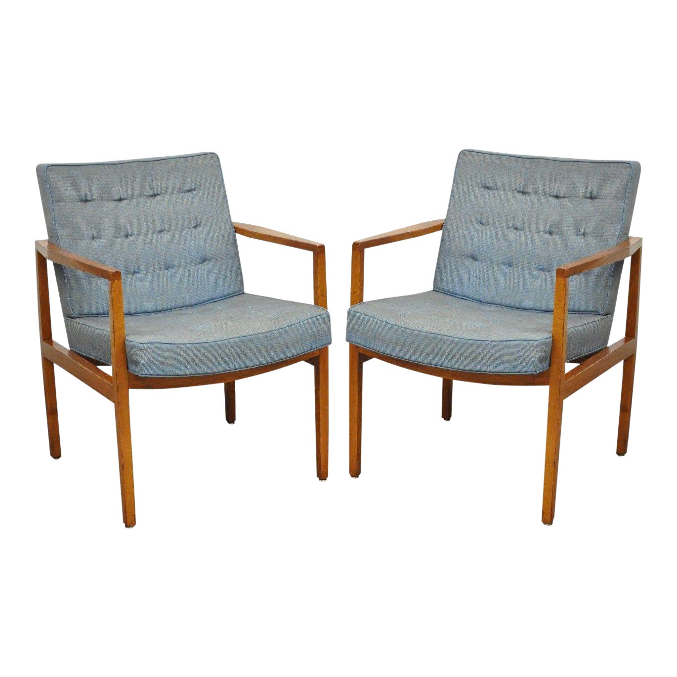 Pair of Florence Knoll International Mid Century Modern Lounge Arm