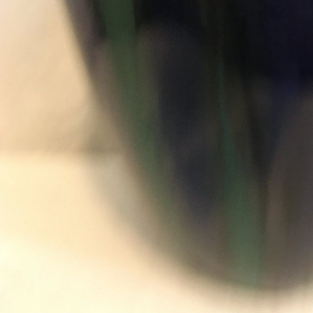 1960s Blue and Green Mid Century Ceramic Drip Glaze Urn/ Vase With Handles For Sale - Image 5 of 12