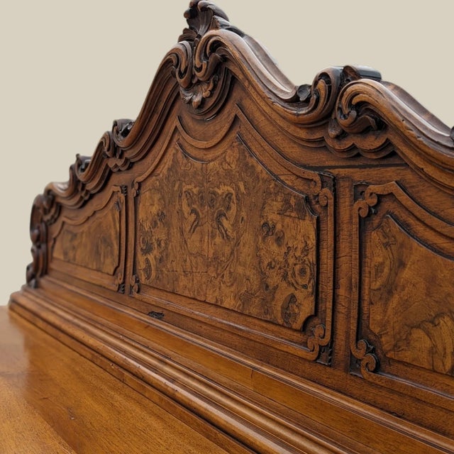Antique Italian Carved Burl Wood Sideboard, 19th Century, Victorian, Marble For Sale - Image 9 of 10