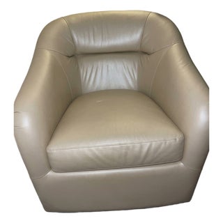 1990s Steve Chase Leather Side Chair With Manufacturer Information For Sale