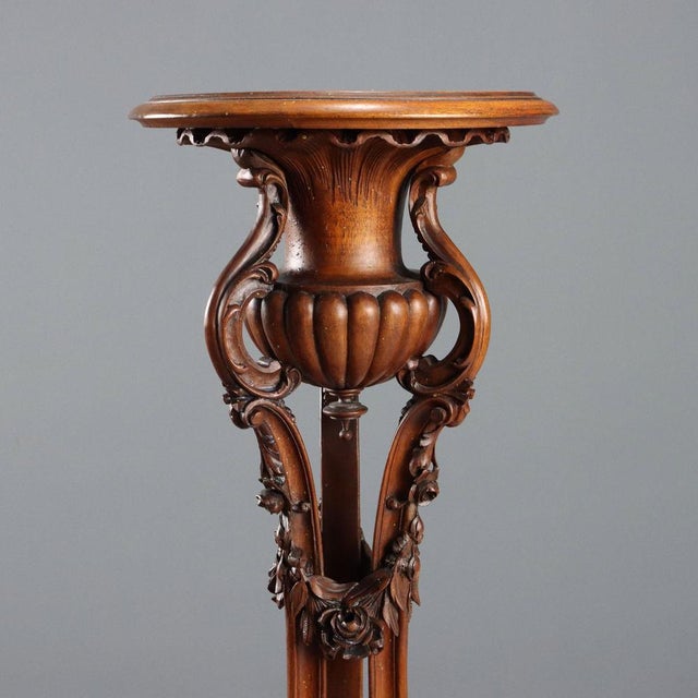Walnut Plant Stand, Italy, Late 19th Century For Sale - Image 3 of 11