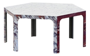 Sesto TSB Hexagonal Dining Table in Various Marbles by Bufalini Marmi