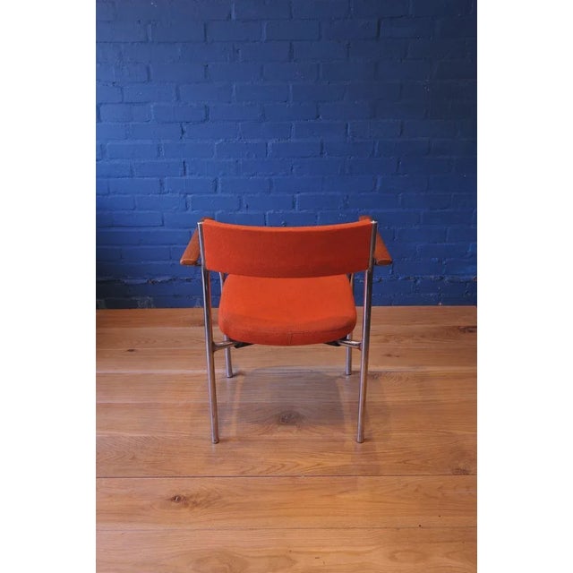 Set of Mid-Century Chrome Armchairs with Orange Upholstery from Antocks Lairn For Sale - Image 6 of 10