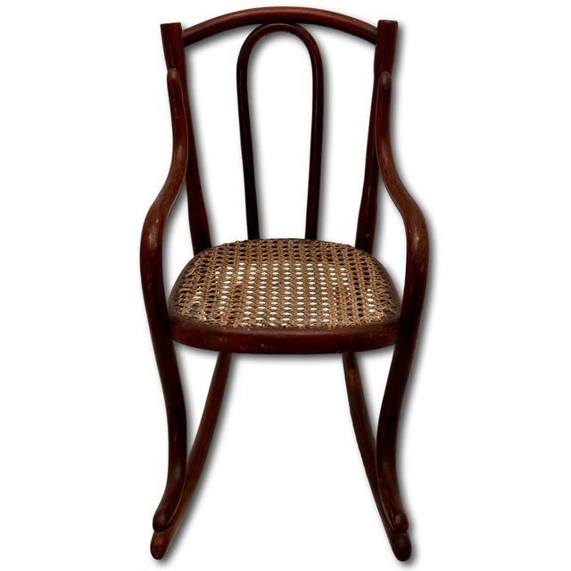 Traditional Unusual Antique Very Small Doll Size Bentwood Rocking Chair Possibly a Salesman Sample - Measures 15 Inches Tall For Sale - Image 3 of 18