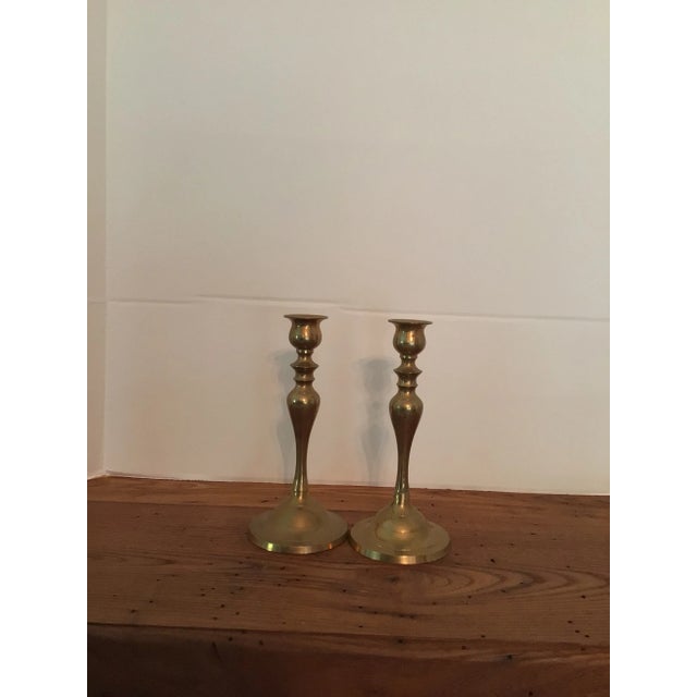 1950s Traditional Brass Candle Sticks For Sale In New Orleans - Image 6 of 6
