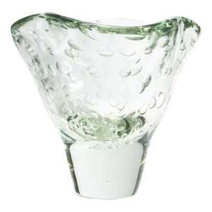 Hand Blown Murano Fluid Vase in Clear With Bubbles