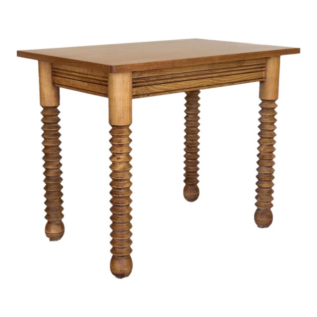 1940s French Wood Table by Charles Dudouyt For Sale