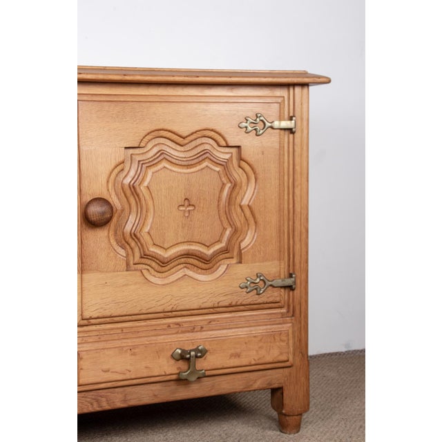 Large French Sideboard in Oak by Guillerme et Chambron for Votre Maison, 1960s, in Flawless conditions. Designed 1960 to...