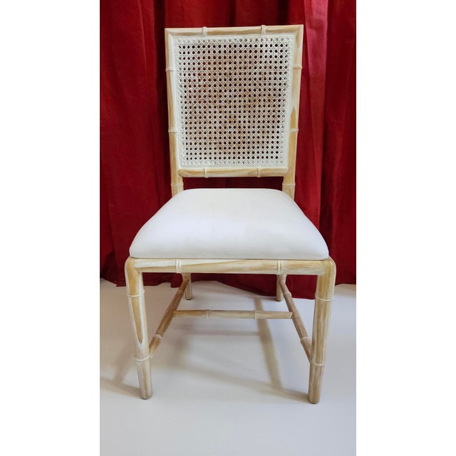 Klismos & Faux Bamboo Distressed Greecian Plaster Style Finish Dining Chairs, 2 Klismos End Chairs, 6 Bungalow 5 Aubrey Side Chairs For Sale - Image 10 of 18