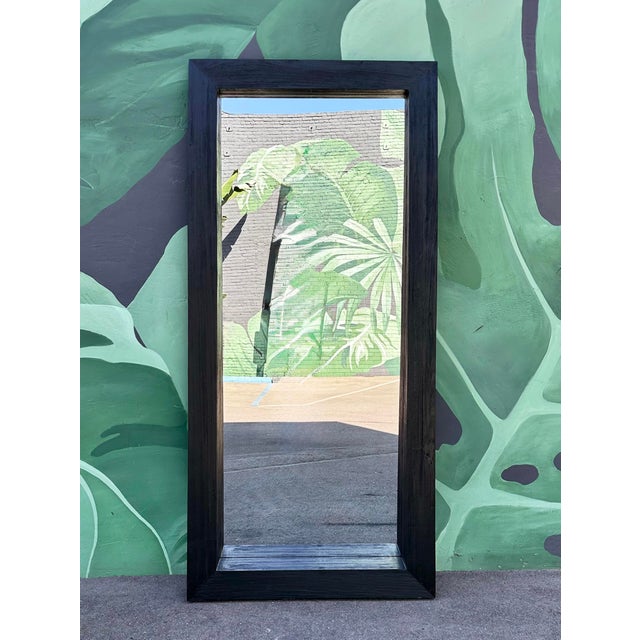 Wood Black Wood Full Length Mirror For Sale - Image 7 of 7