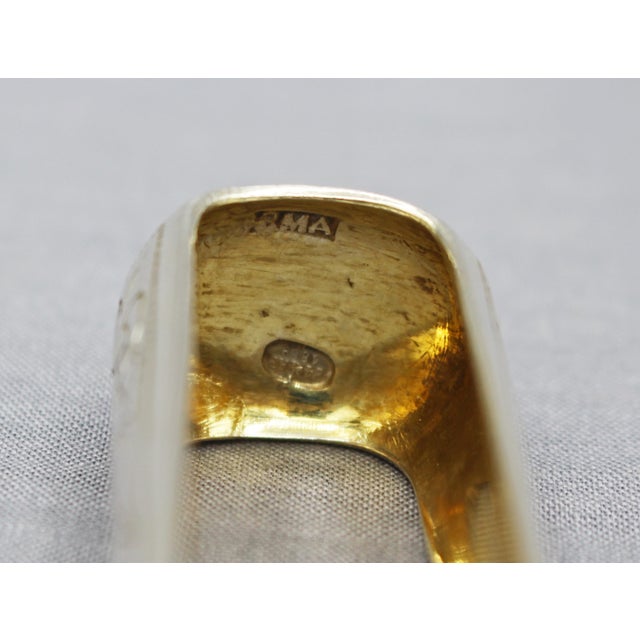 Circa 1924-39 Estonian 875 Standard Silver Tongs With Gold-Washed Interior For Sale - Image 9 of 9
