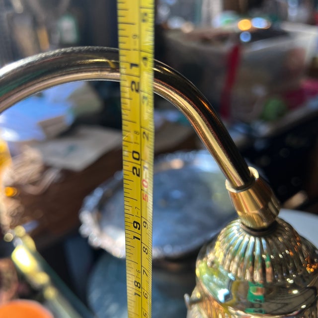 1970s Brass Tulip Style Lamp With Glass Shade For Sale In Atlanta - Image 6 of 12