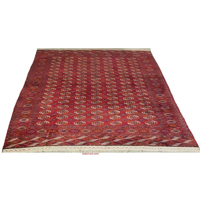 Vintage Hand-Knotted Bukhara Tekke Turkmen Rug, 1950s For Sale - Image 3 of 16