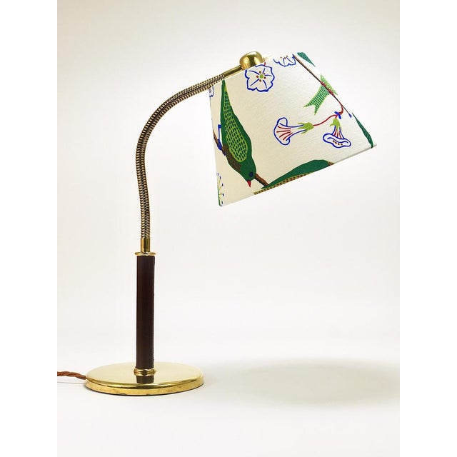 1930s Table Lamp in Brass and Leather by Josef Frank for J.T. Kalmar, Austria, 1930s For Sale - Image 5 of 18