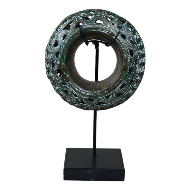 Benin Bronze Bangle on Stand For Sale