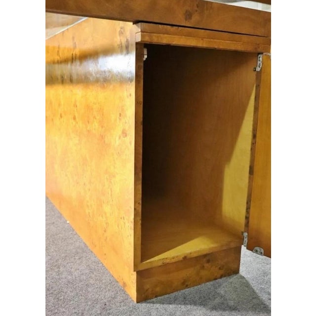 Wood Mid 20th Century Extending Burl Dining Table For Sale - Image 7 of 12