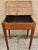 Antique Solid Oak Wood Child's Slant Top School Writing Desk W/ Built in Inkwell For Sale - Image 4 of 12