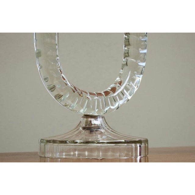 Vintage French Art Deco Candleholders in Crystal, 1930s, Set of 2 For Sale - Image 3 of 12