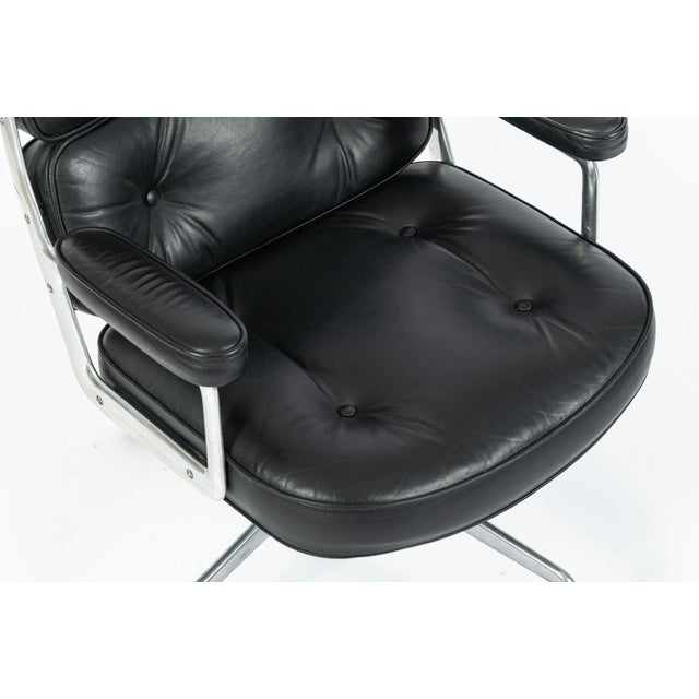 Eames Time Life Executive Lobby Chair Herman Miller Black Leather Office Chair For Sale - Image 11 of 15