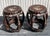 Mid 20th Century Vintage Asian Hardwood Inlay Low Stools - a Pair For Sale - Image 5 of 10