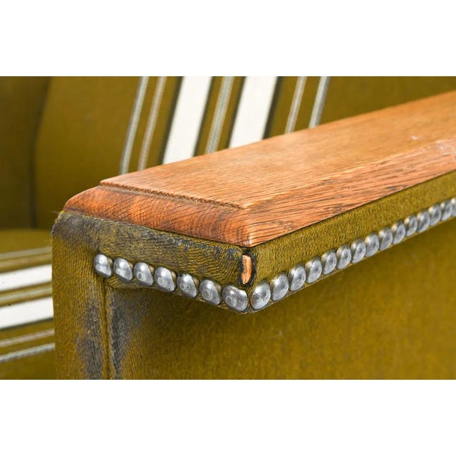 Danish Mid Century Modern High Back Lounge Chair W Straight Paddle Arms For Sale - Image 9 of 11