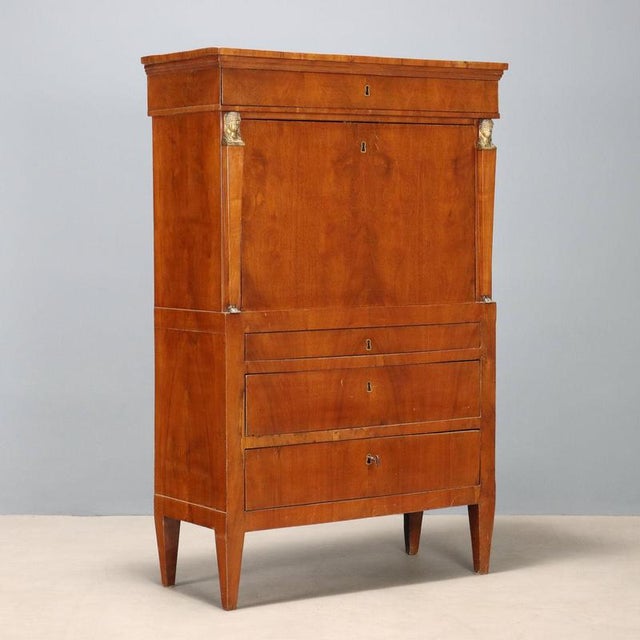 Antique Empire Secretaire in Walnut, Italy, 1800s For Sale - Image 16 of 16
