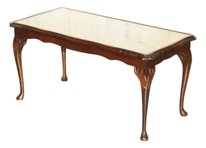 Bevan Funnell Coffee Table in Green Leather and Beech Wood