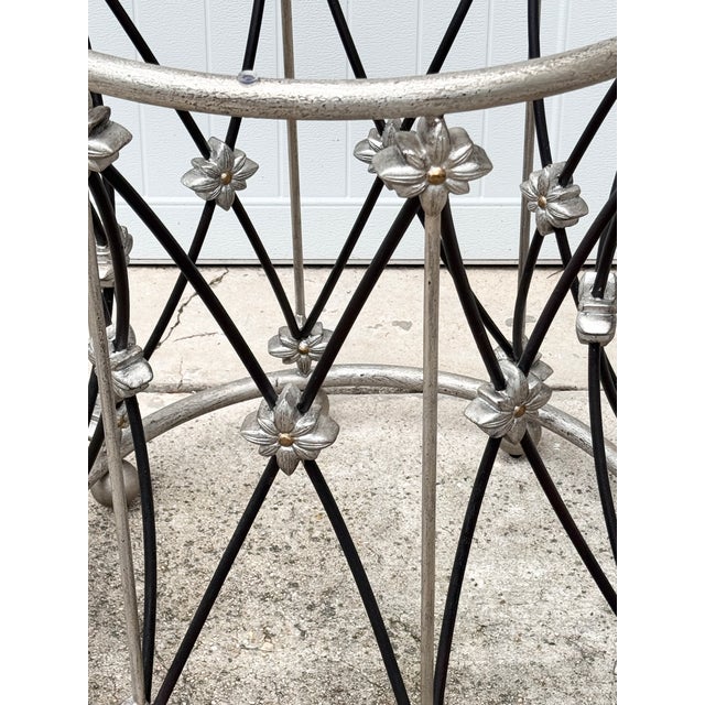 Hooker Furniture Hooker Furniture Sanctuary Pirouette Two-Tone Flower Metal Dining Table Base For Sale - Image 4 of 11