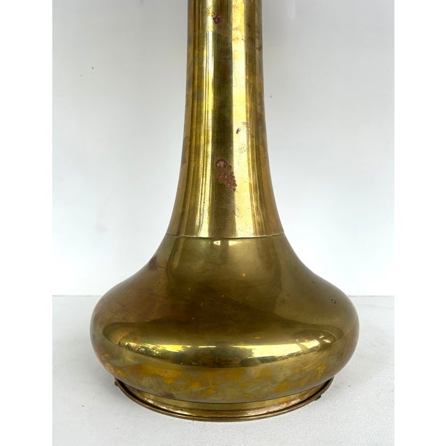 1960s Gabriella Crespi Brass Lamps, Resin "Tobacco Leaf" Shades - a Pair For Sale - Image 11 of 15