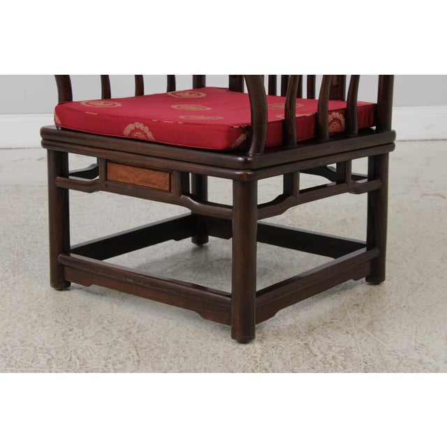 Pair Vintage Chinese Rosewood Armchairs For Sale - Image 11 of 13