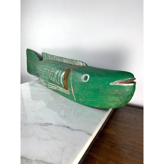 Late 20th Century African Carved Wooden Ceremonial Sculptured Fish Bozo Tribe Mali For Sale - Image 4 of 13