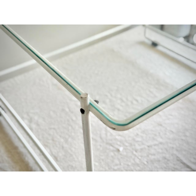 Mid-Century Modern Scandinavian Minimalist Mid-Century Modern Tubular Steel & Glass Coffee Table in Style of Max Sauze For Sale - Image 3 of 10