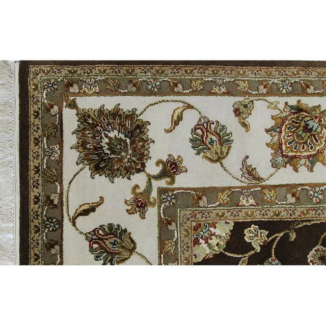 Handwoven Tabriz Style Wool and Silk Area Rug 8'0" X 10'1" For Sale - Image 9 of 12