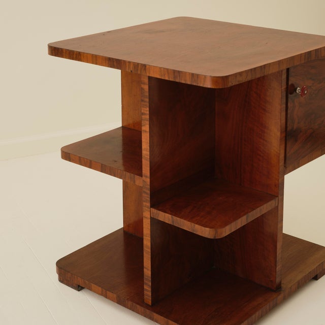 Early 20th Century Art Deco Swedish Wood Side Table, 1940's For Sale - Image 5 of 8