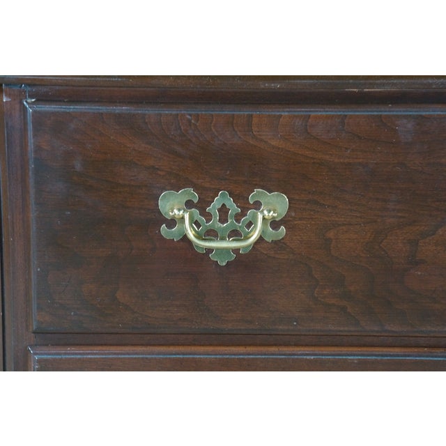 Late 20th Century 1990s Ethan Allen Georgian Court Cherry Clothing Armoire Linen Press 11-5265 For Sale - Image 5 of 18