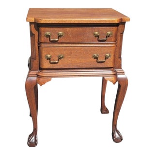 Vintage George III Style Genuine Mahogany Two Drawer Side Table, Circa 1940s For Sale