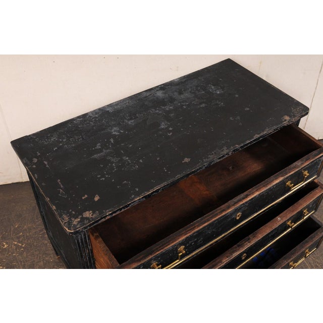 Neoclassical Period Chest, Black with Brass For Sale - Image 10 of 11