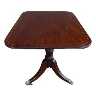 19th Century English Regency Inlaid Side Table on Paw Castors For Sale