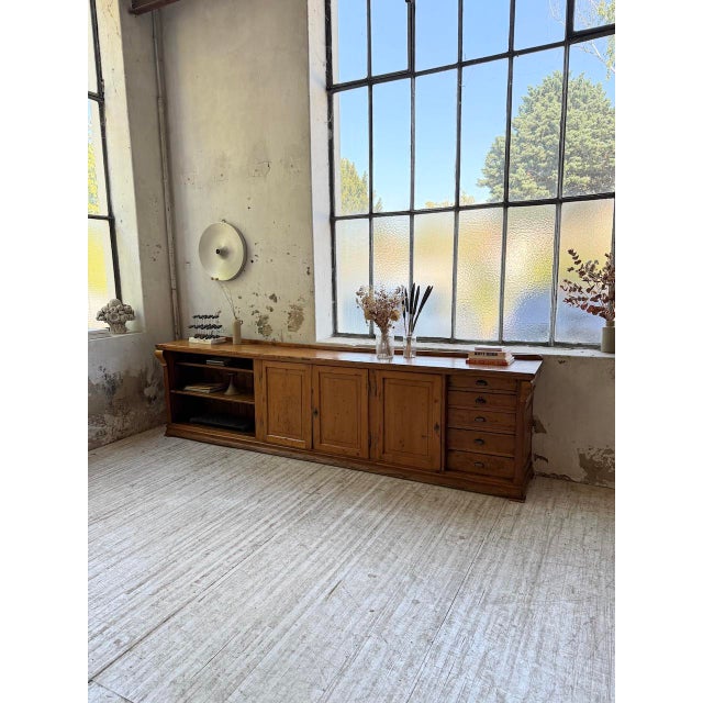 Wood Vintage Pine Sideboard, 1950 For Sale - Image 7 of 18