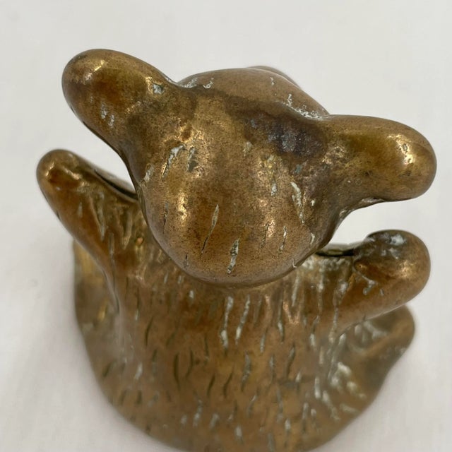 Vintage Mid-Century Brass Teddy Bear Animal Figurine For Sale - Image 9 of 11