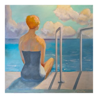 Meditations 36x36" Oil on Canvas, Summer Water Scene For Sale